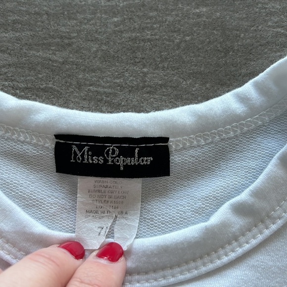 Miss Popular Cold Shoulder Bolt Sweatshirt - Picture 2 of 4